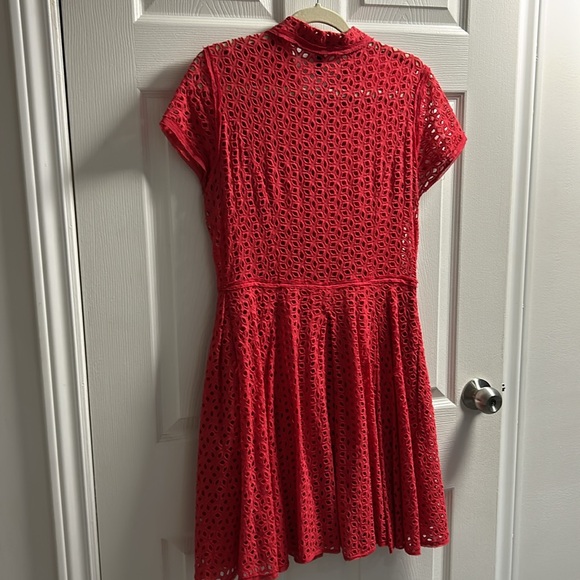 Short-sleeve, a-line, eyelet dress - Picture 3 of 5